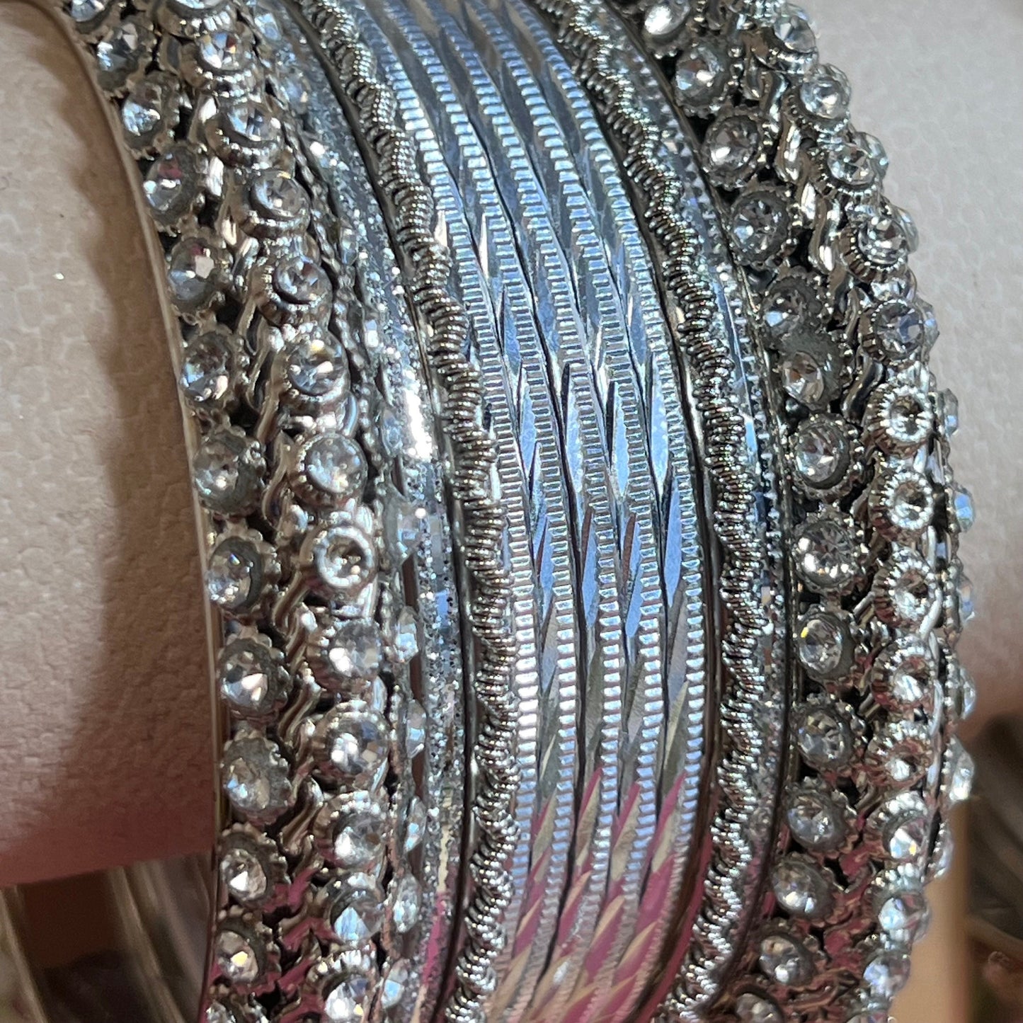 Small Silver Bangle Set/Indian/ Pakistani/Jewelley/ Fashion Bracelet