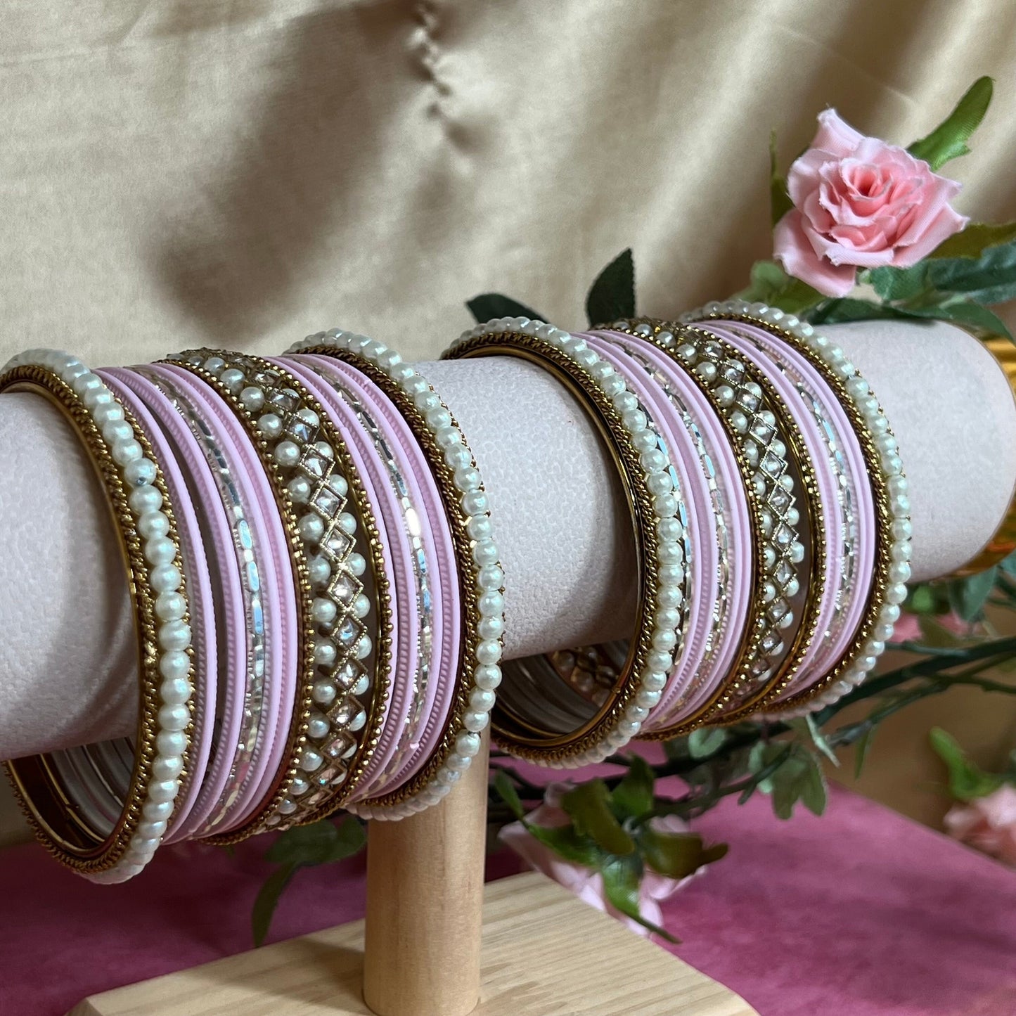 Small Pink Bangle Set/Indian/ Pakistani/Jewelley/ Fashion Bracelet