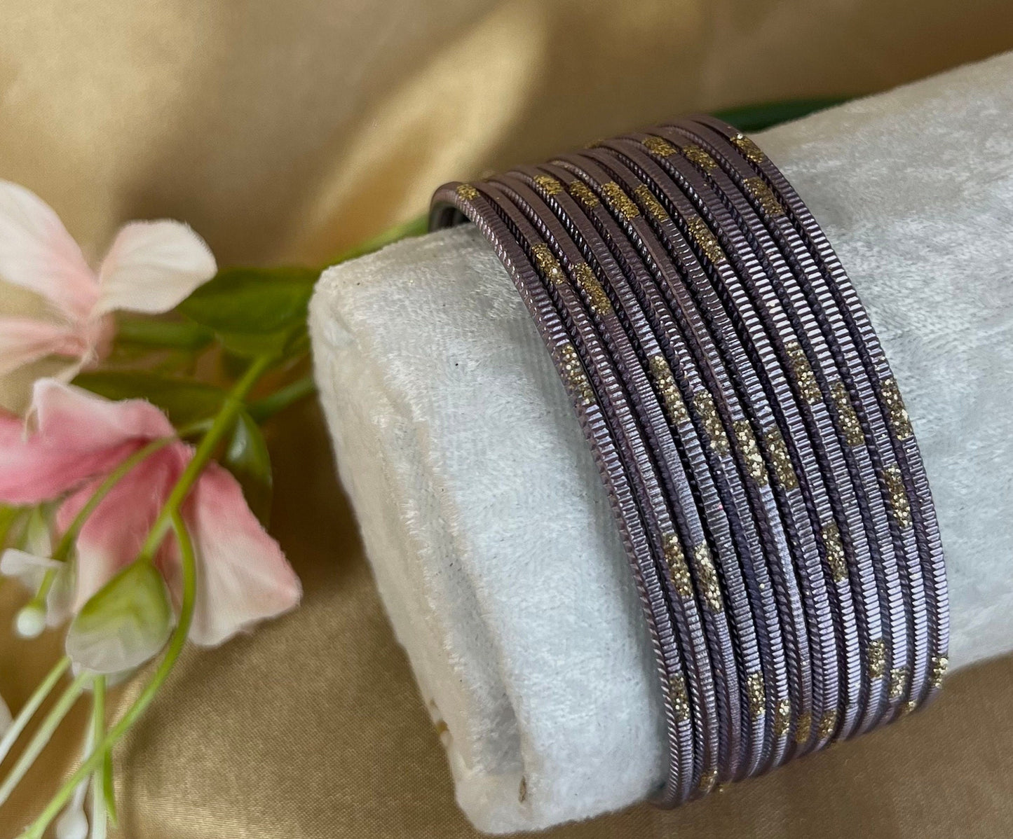 Purple Single Bangles - Set of 20 for 2.2 size - Indian Bangles/Bracelets/Indian & Pakistani Jewellery