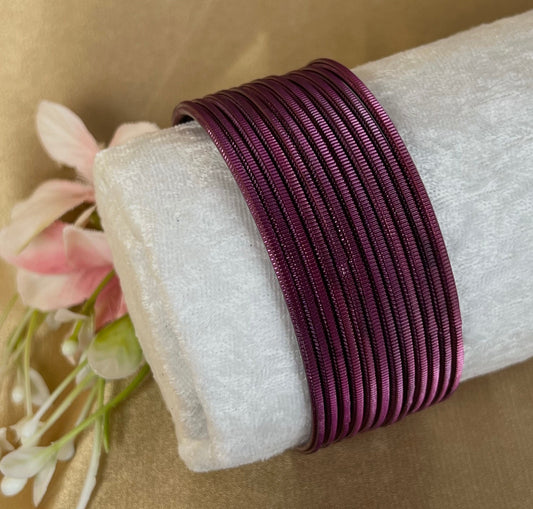 Dark Purple Single Bangles - Set of 12 - Indian Bangles/Bracelets/Indian & Pakistani Jewellery