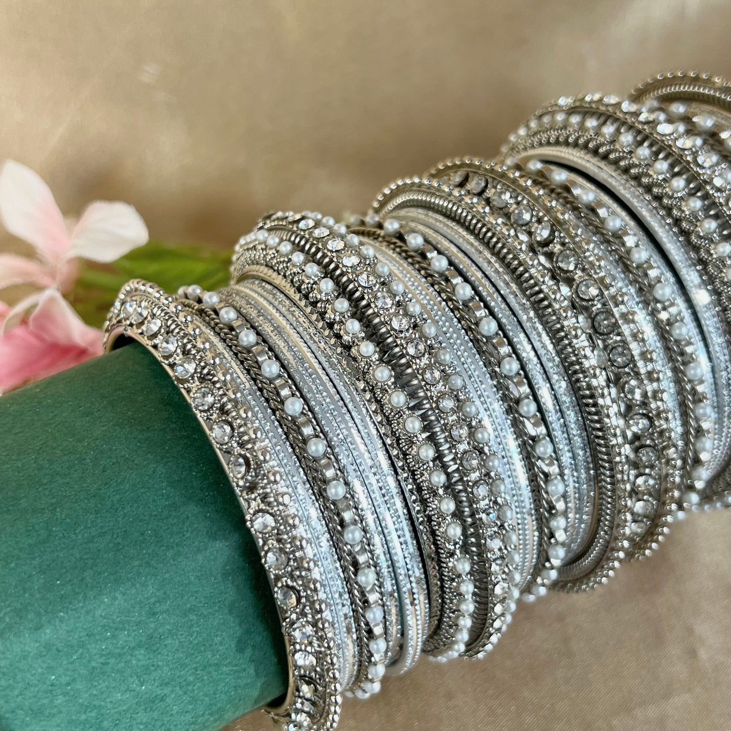 Silver Small Bangle Set/Indian/ Pakistani/Jewelley/ Fashion Bracelet