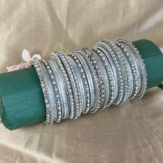 Silver Small Bangle Set/Indian/ Pakistani/Jewelley/ Fashion Bracelet