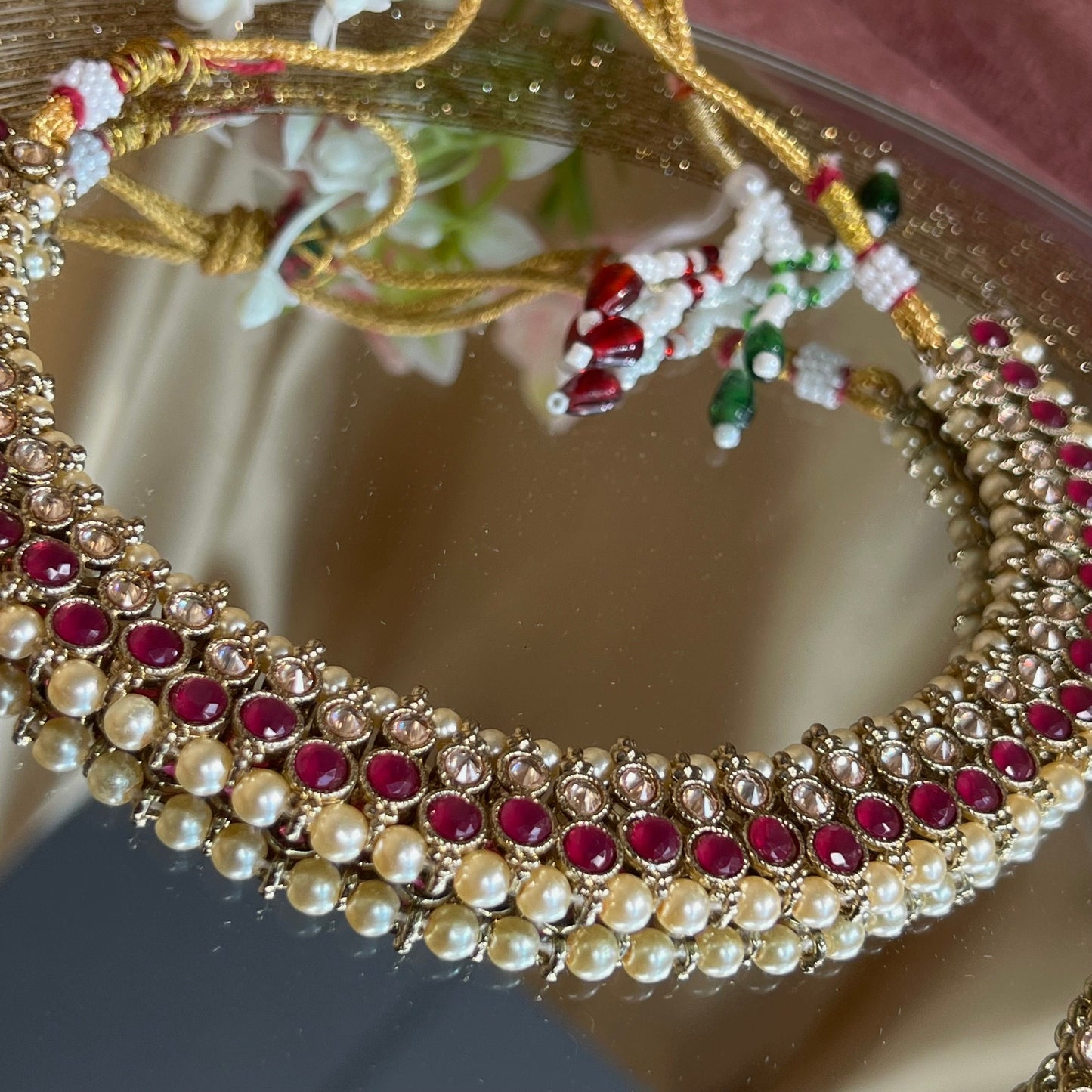 Small Necklace Set- Dark Purple/ Earring/ Tikka/ Tikli/ Indian/ Pakistani/Fashion Jewellery/ Gift for Women