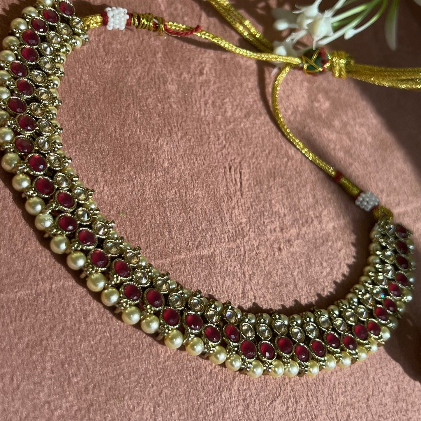 Small Necklace Set- Dark Purple/ Earring/ Tikka/ Tikli/ Indian/ Pakistani/Fashion Jewellery/ Gift for Women