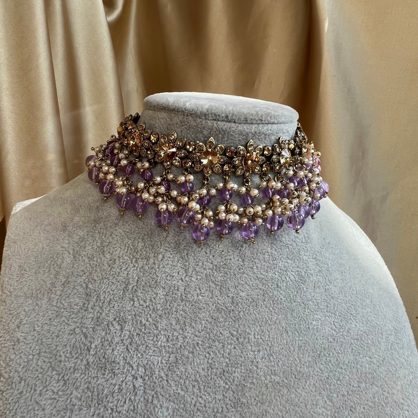 Lilac Choker Only/ Unique Style/ Indian/ Pakistani/Fashion Jewellery/ Gift for Women