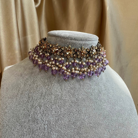 Lilac Choker Only/ Unique Style/ Indian/ Pakistani/Fashion Jewellery/ Gift for Women