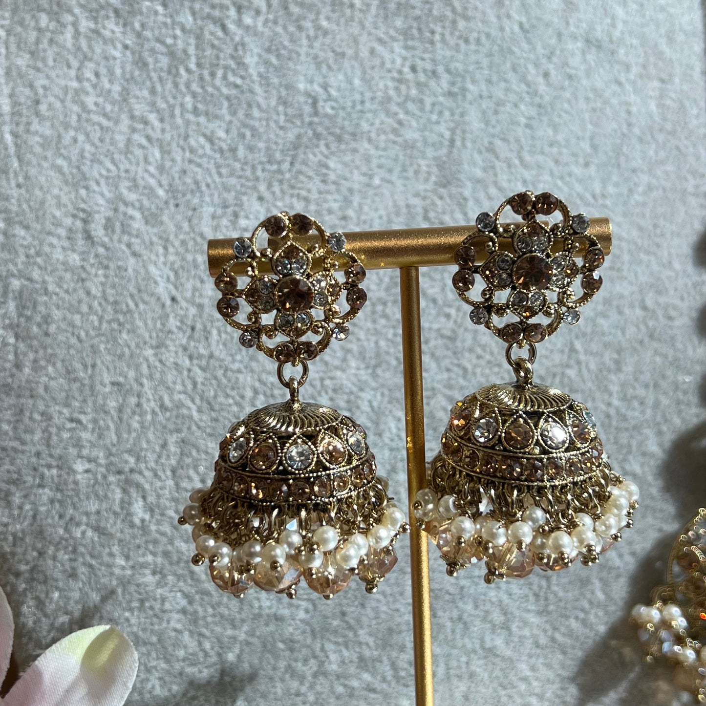 Clear & Gold Choker Set /Indian/ Pakistani/Fashion Jewellery