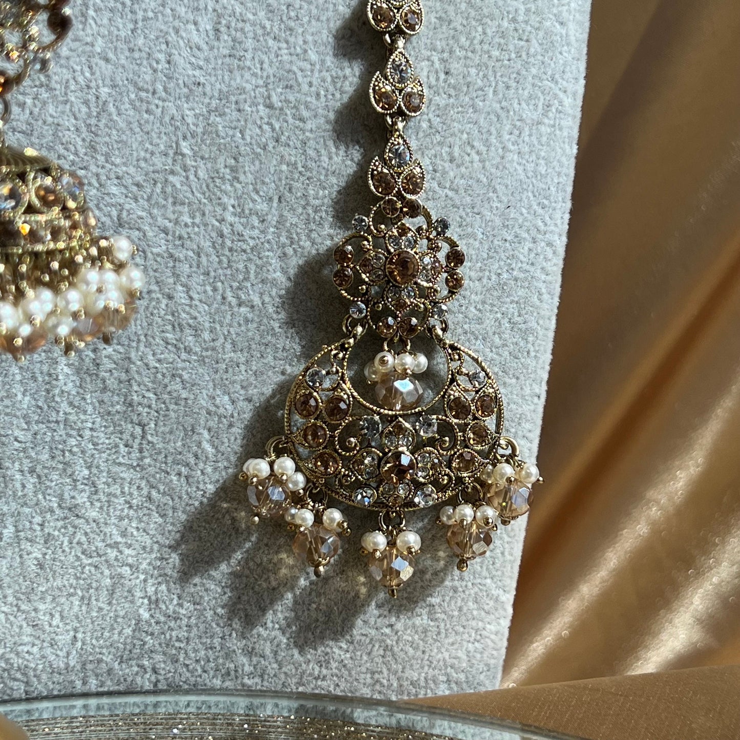 Clear & Gold Choker Set /Indian/ Pakistani/Fashion Jewellery