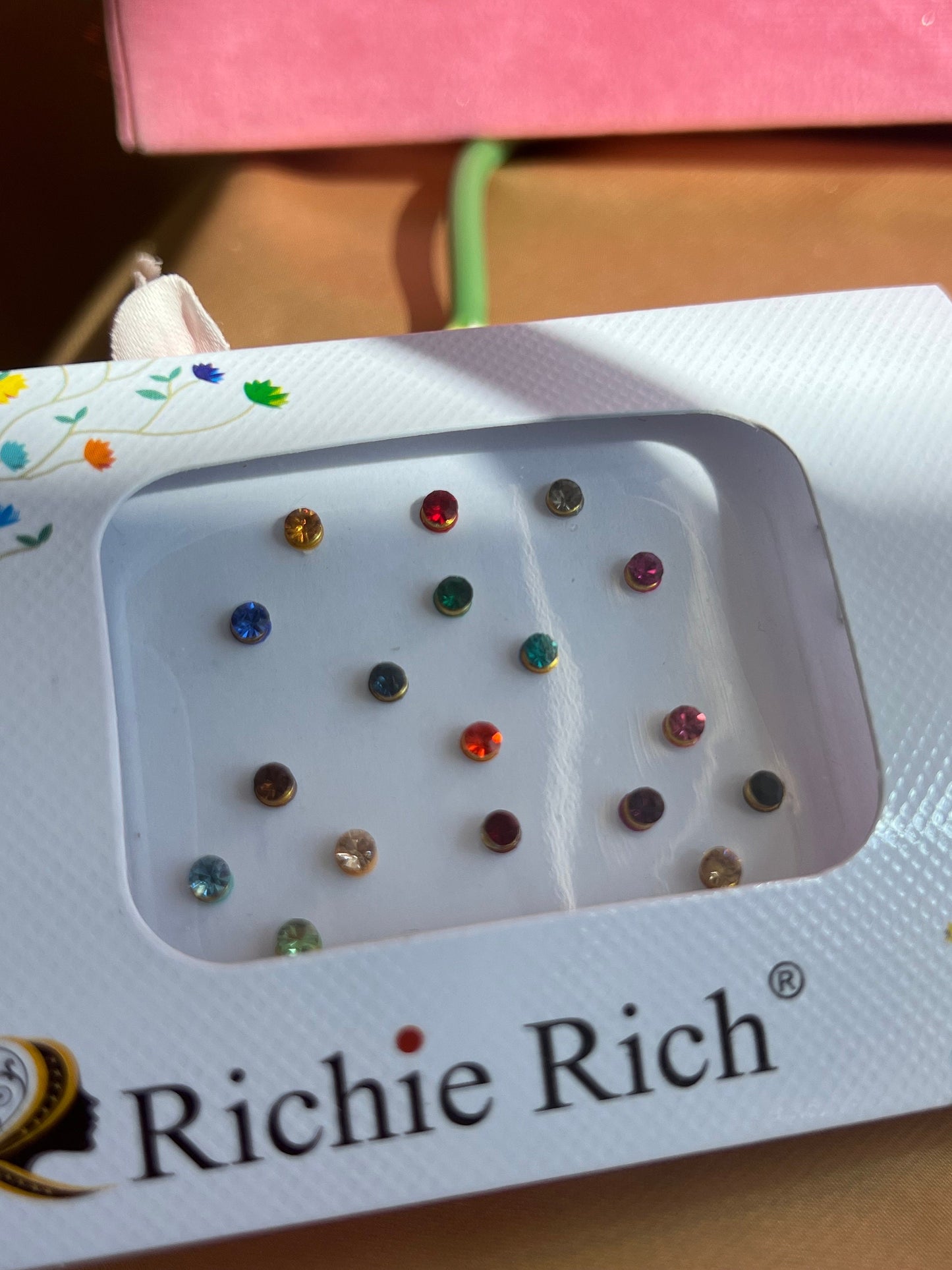 Multicolour Crystal Round Bindi Pack /Bindiya/ Chanlo/ Indian Accessory/ Forehead