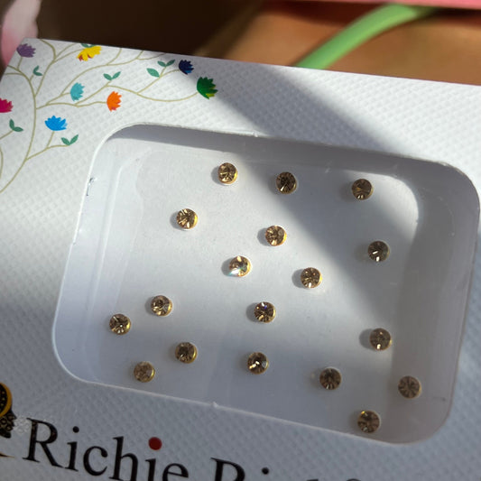 Golden Crystal Bindi Pack /Bindiya/ Chanlo/ Indian Accessory/ Forehead