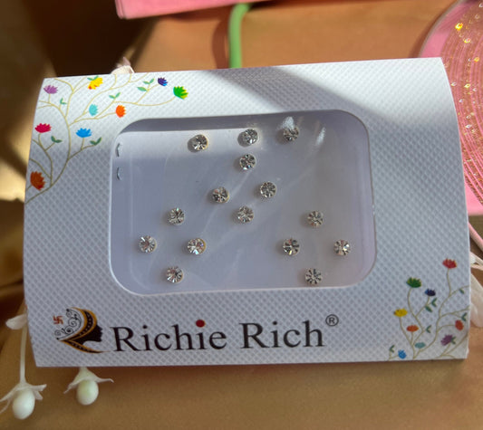 Clear Crystal Bindi Pack /Bindiya/ Chanlo/ Indian Accessory/ Forehead