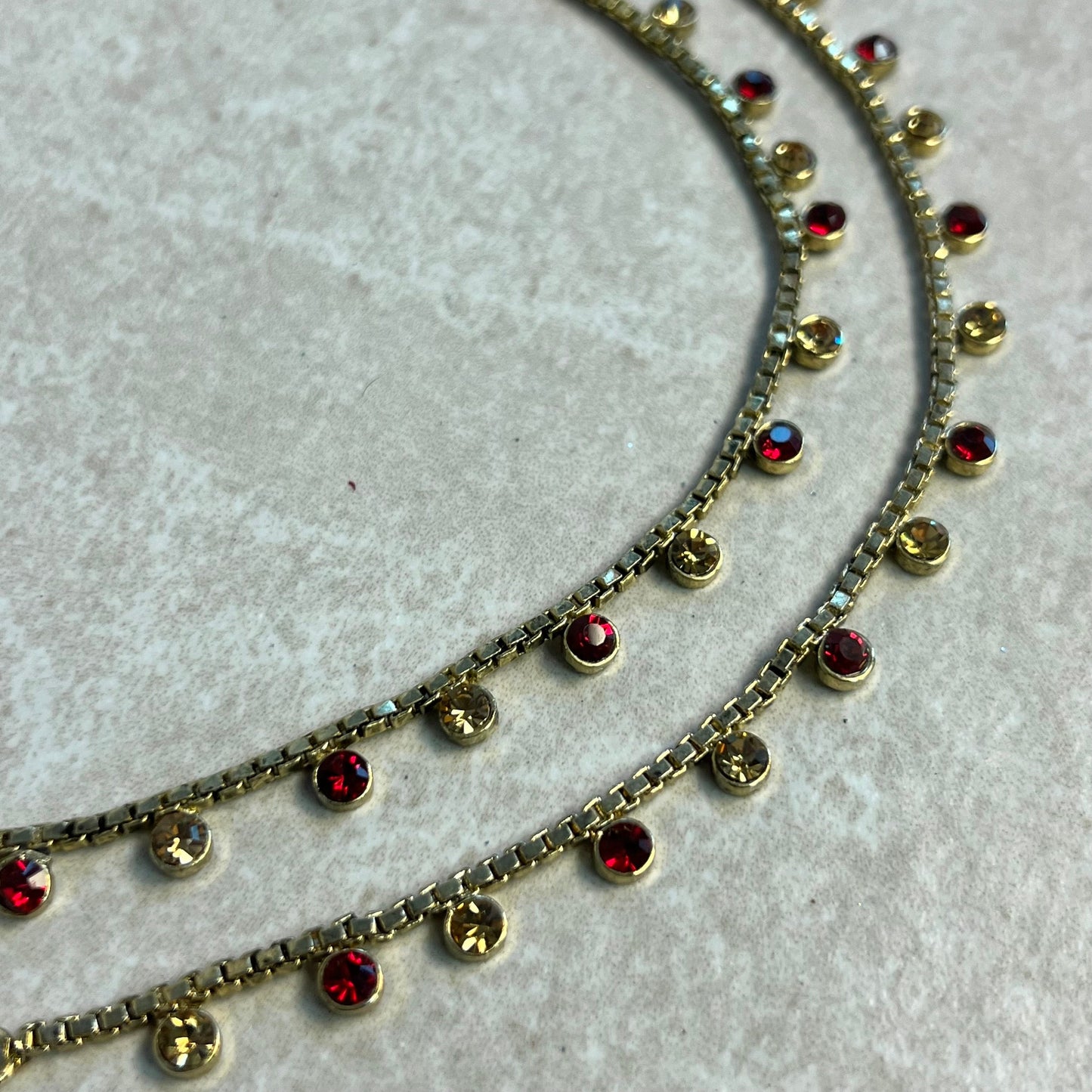Anklets Maroon and Gold- Rhinestones/Indian/ Pakistani Style Jhanjra/ Foot Accessory/Valentines gifts