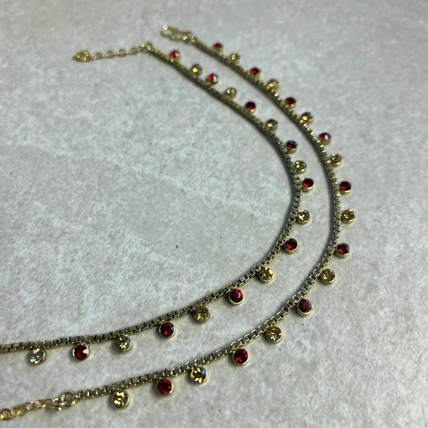 Anklets Maroon and Gold- Rhinestones/Indian/ Pakistani Style Jhanjra/ Foot Accessory/Valentines gifts