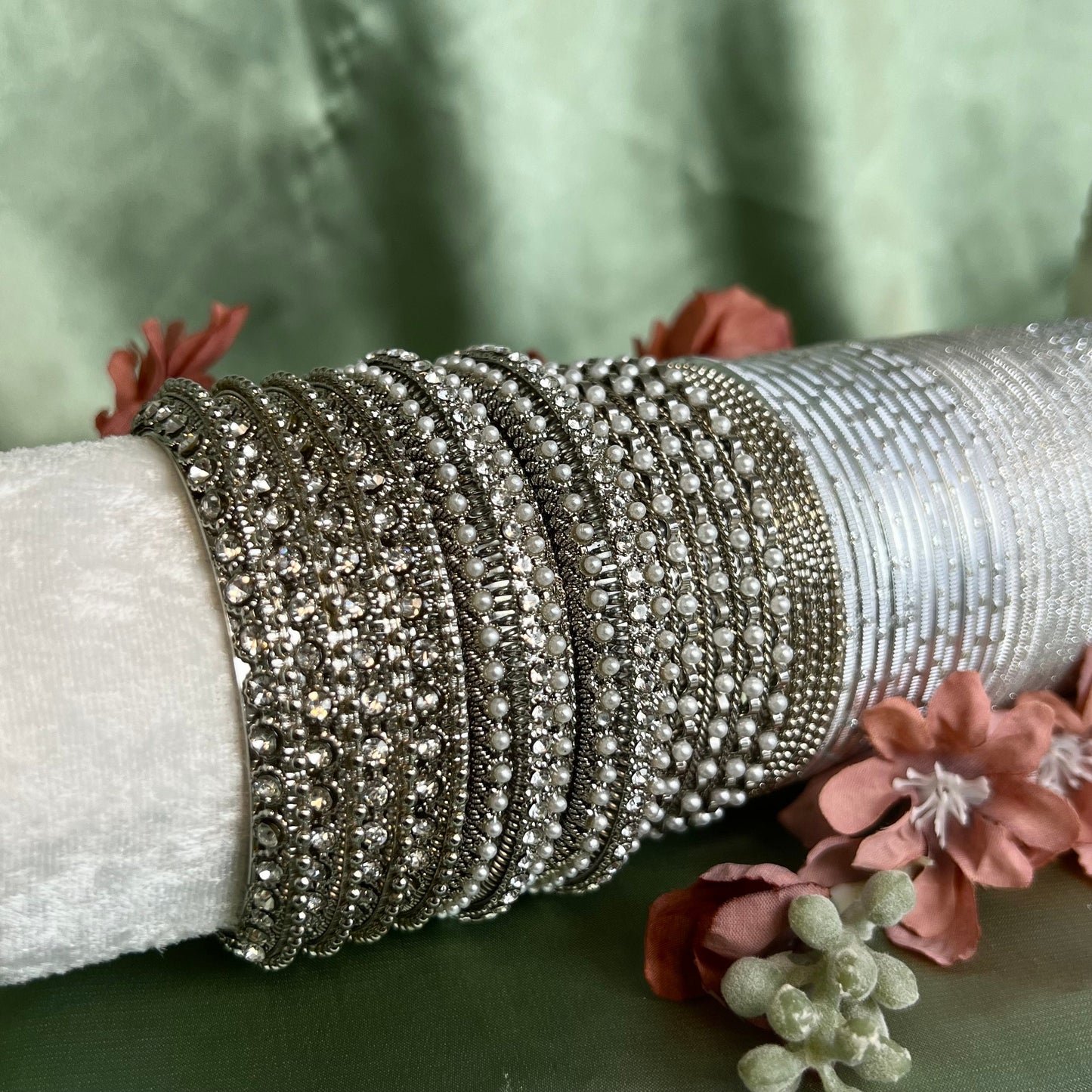 Bangle Roll Build Your Bangle Set - Silver Collection Set/Indian/Silver Bangles/Indian Bangles/Pakistani/Jewelley/ Fashion Bracelet