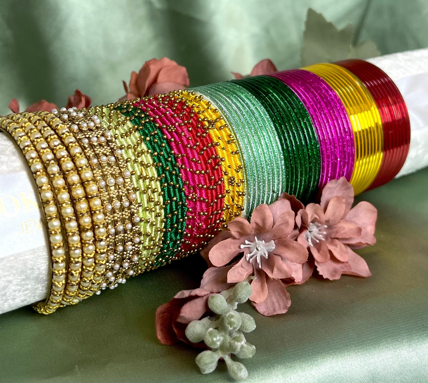 Bangle Roll Build Your Bangle Set - Multicolour Collection Set/Mehendi Bangle Collection/Indian/ Pakistani/Jewelley/ Fashion Bracelet