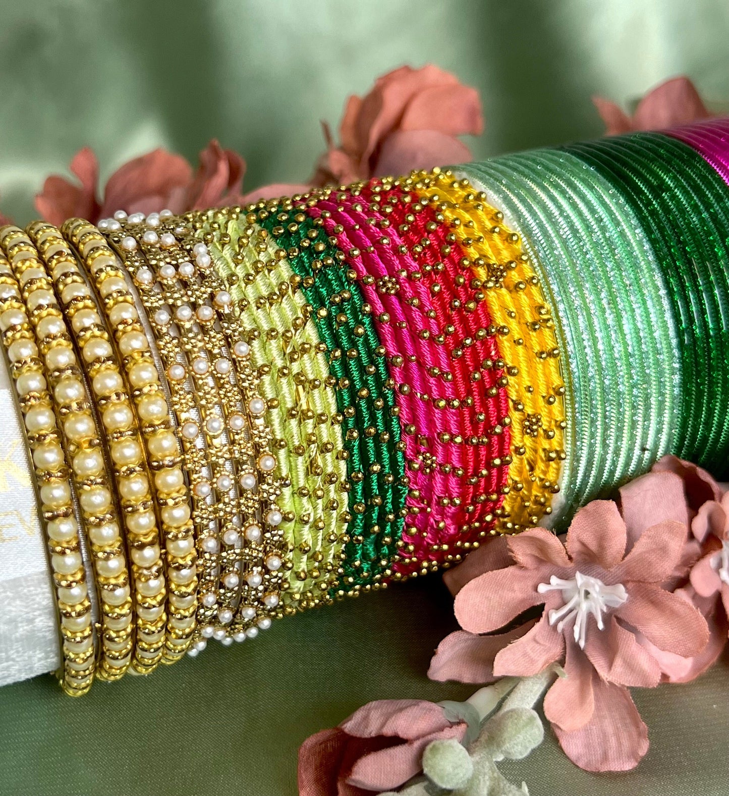 Bangle Roll Build Your Bangle Set - Multicolour Collection Set/Mehendi Bangle Collection/Indian/ Pakistani/Jewelley/ Fashion Bracelet