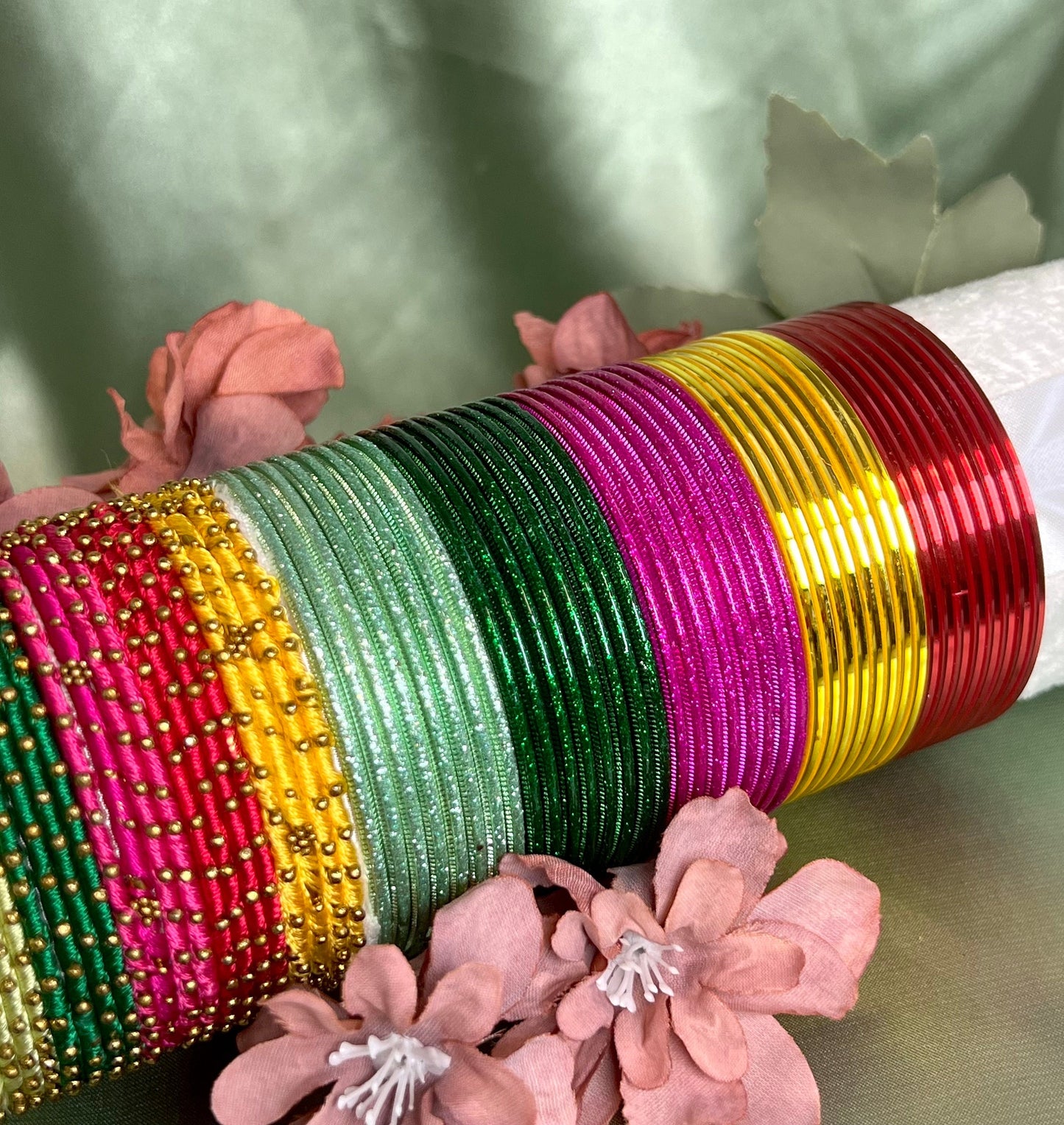 Bangle Roll Build Your Bangle Set - Multicolour Collection Set/Mehendi Bangle Collection/Indian/ Pakistani/Jewelley/ Fashion Bracelet