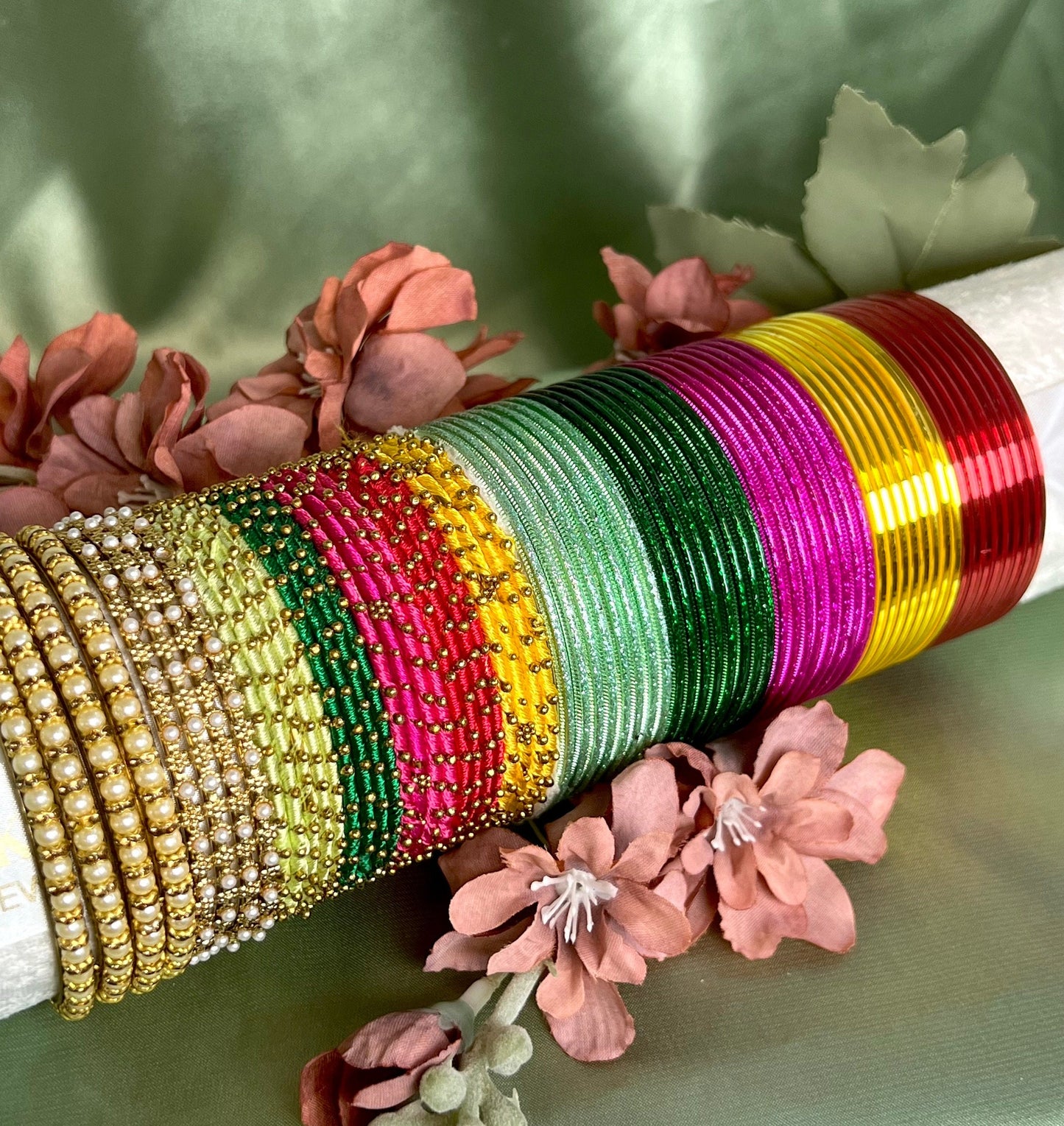 Bangle Roll Build Your Bangle Set - Multicolour Collection Set/Mehendi Bangle Collection/Indian/ Pakistani/Jewelley/ Fashion Bracelet
