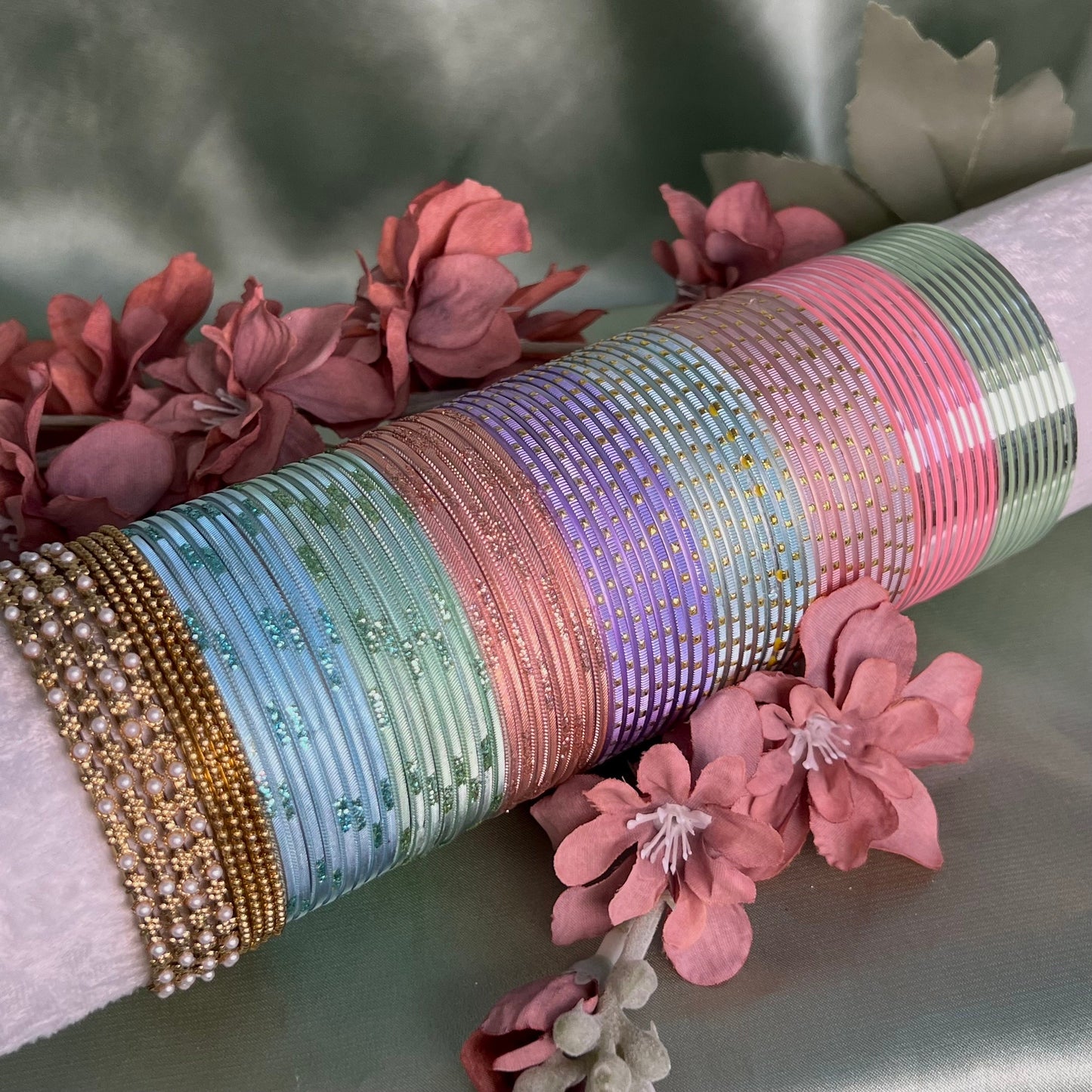 Bangle Roll Build Your Bangle Set - Pastels Collection Set/Pastel Bangle Collection/Indian/ Pakistani/Jewelley/ Fashion Bracelet