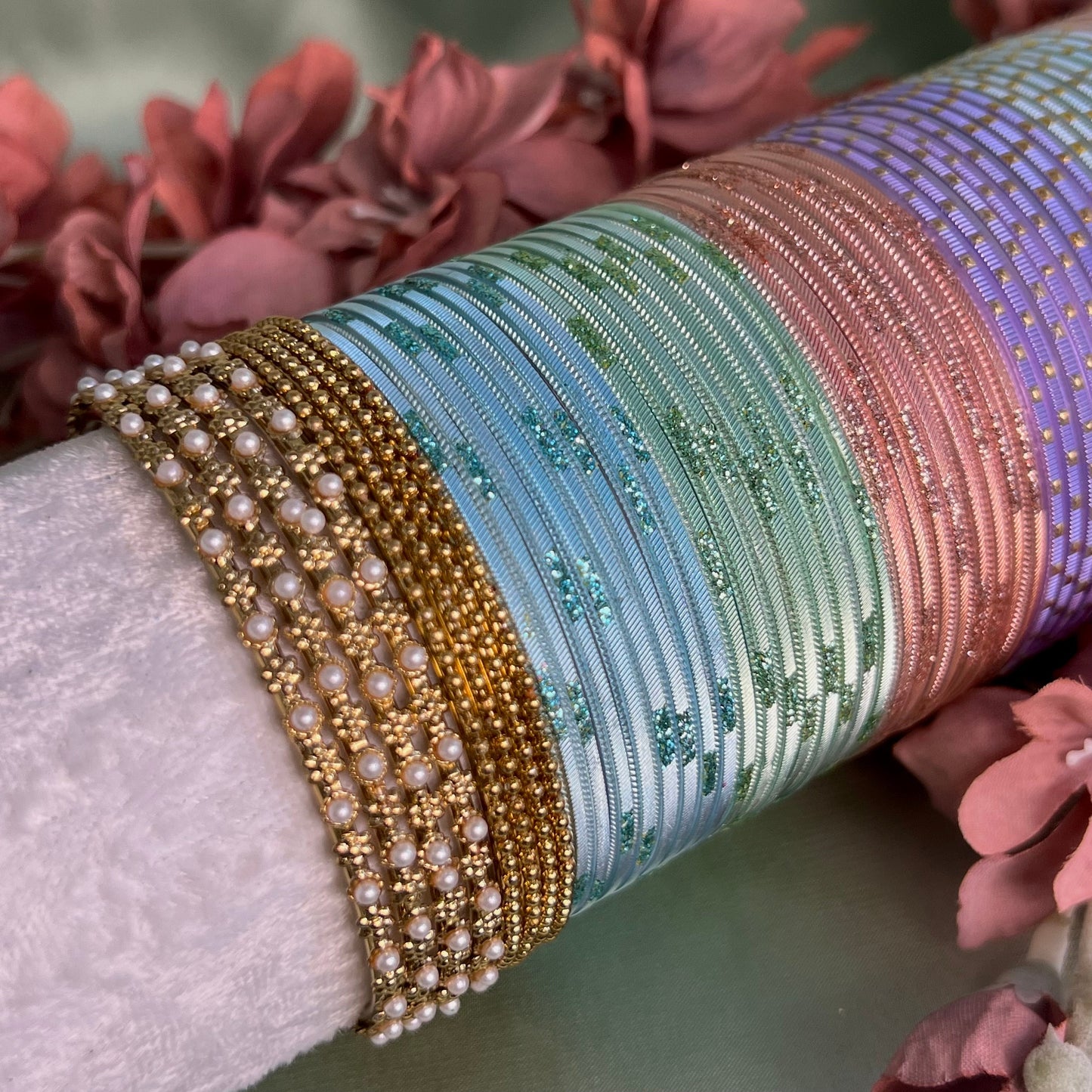 Bangle Roll Build Your Bangle Set - Pastels Collection Set/Pastel Bangle Collection/Indian/ Pakistani/Jewelley/ Fashion Bracelet