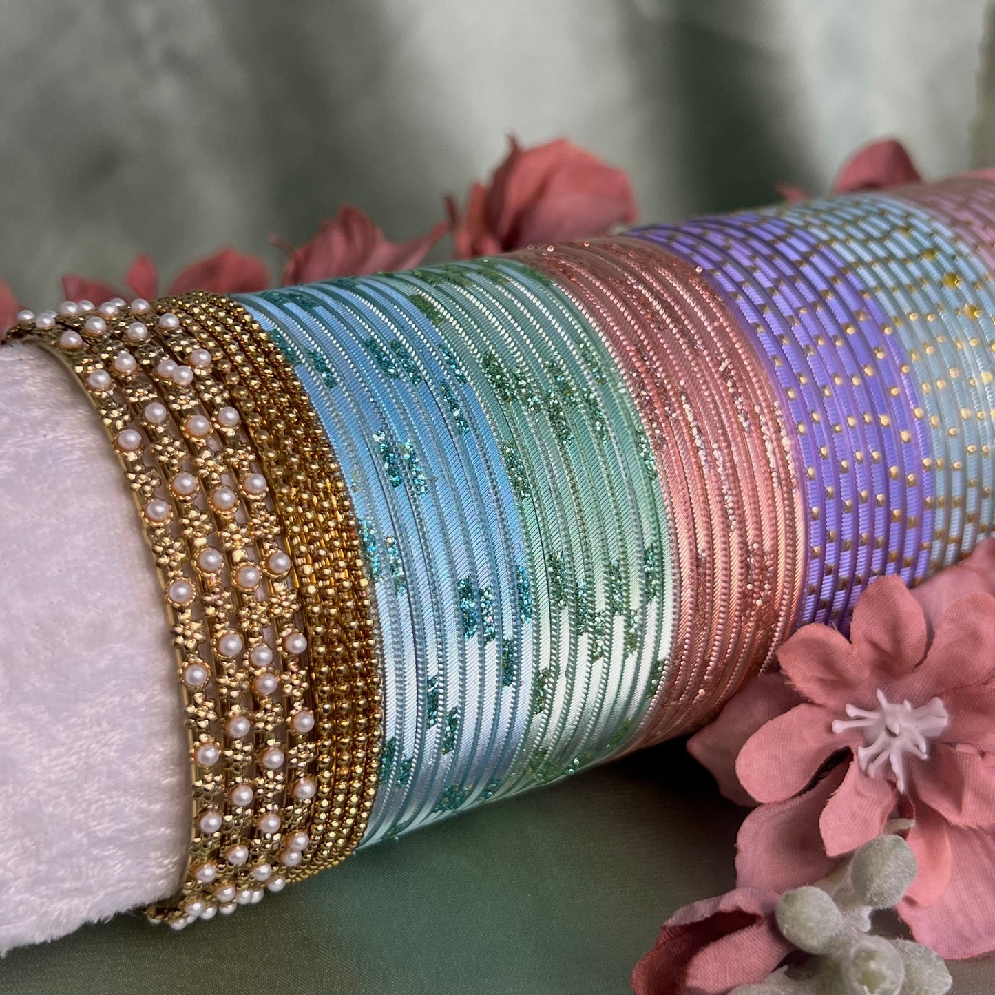 Bangle Roll Build Your Bangle Set - Pastels Collection Set/Pastel Bangle Collection/Indian/ Pakistani/Jewelley/ Fashion Bracelet