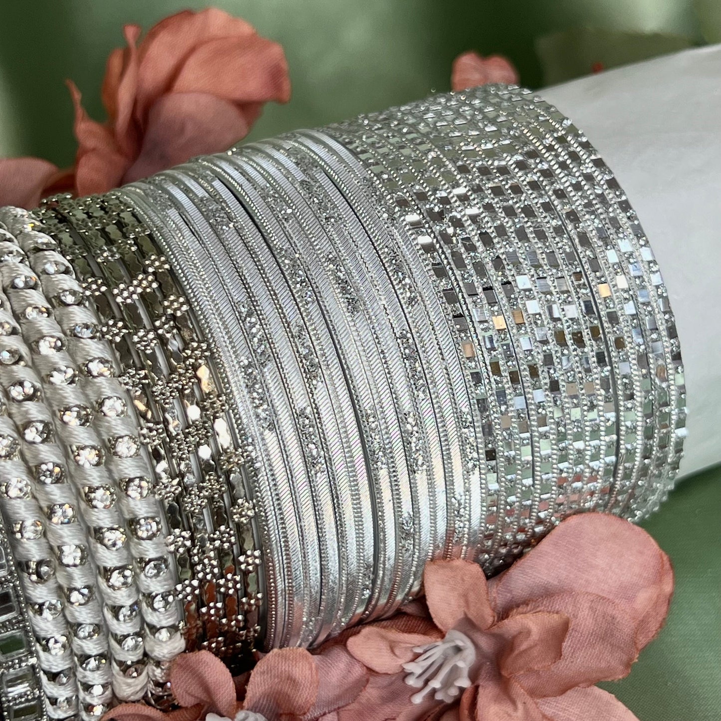 Bangle Roll Build Your Bangle Set - Silver Bangle Collection/Indian/ Pakistani/Jewellery/ Fashion Bracelet/Gift for women/ Bangle Roll