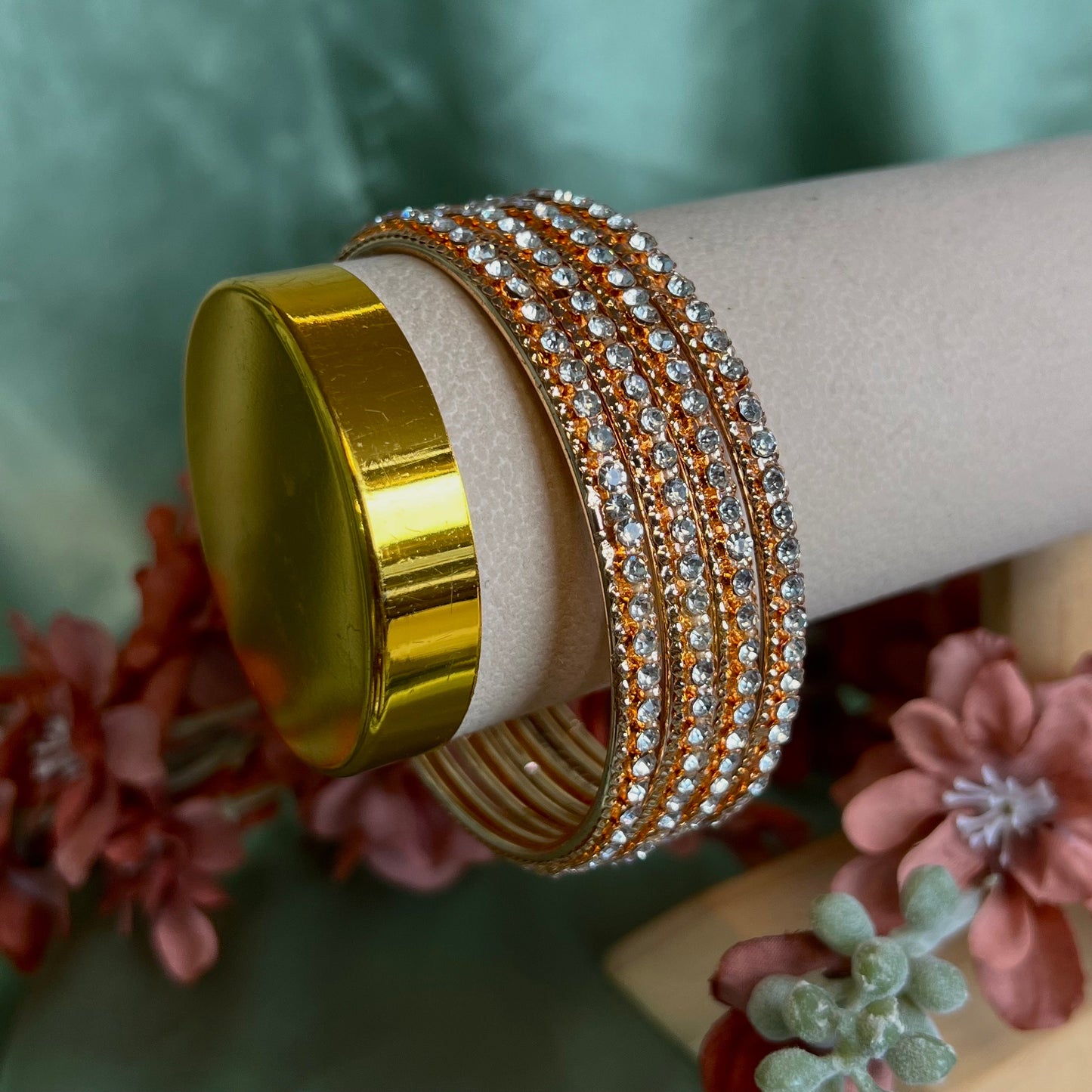 Set of 4 Rose Gold Bangles/Rose gold/ Indian/ Pakistani/Jewelley/Bridal Bangles/Fashion Bracelet