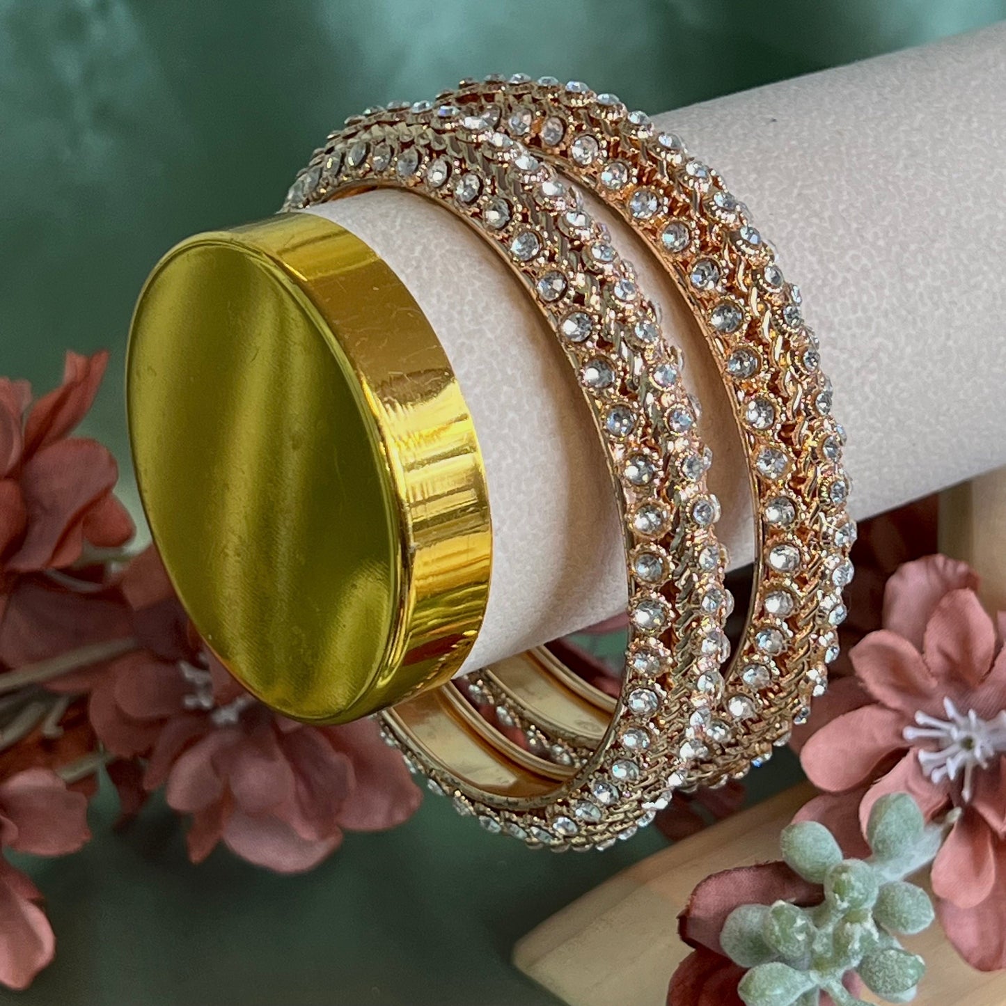 Set of 2 Rose Gold Kada Bangles/Rose gold/ Indian/ Pakistani/Jewelley/Bridal Bangles/Fashion Bracelet