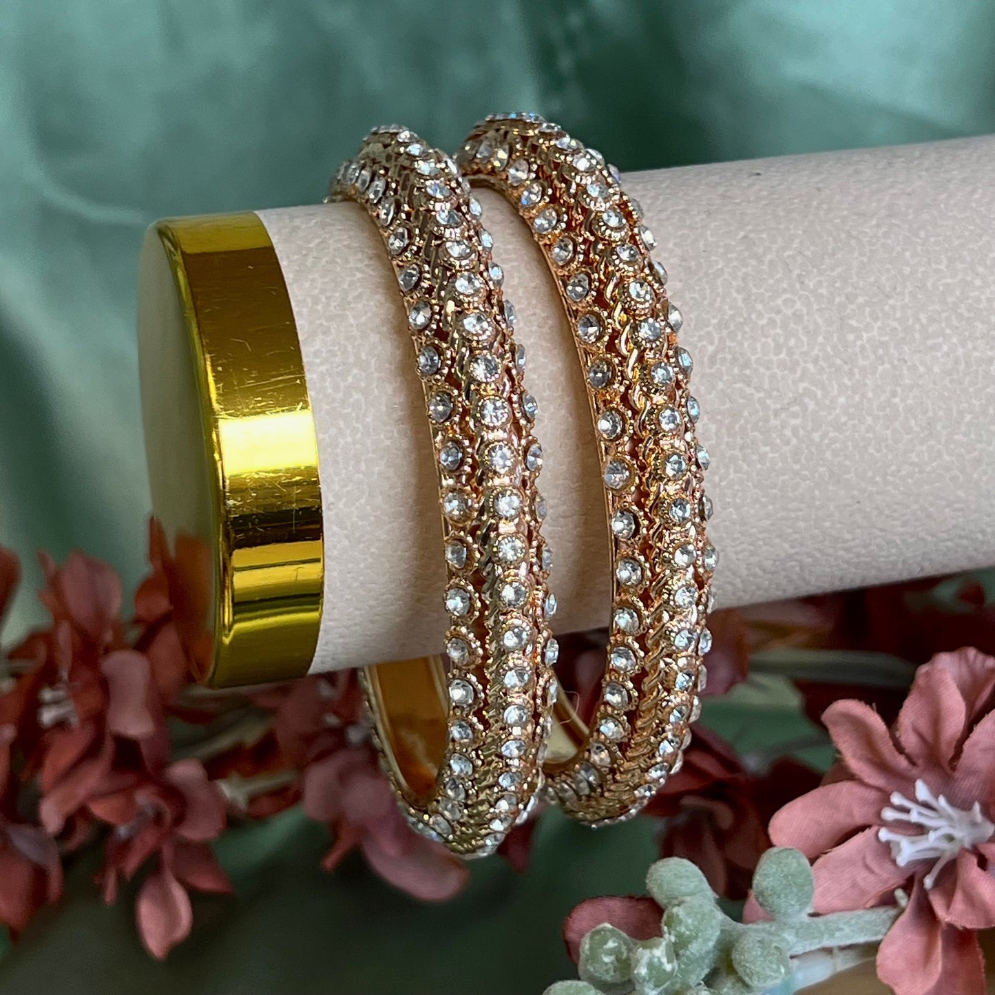 Set of 2 Rose Gold Kada Bangles/Rose gold/ Indian/ Pakistani/Jewelley/Bridal Bangles/Fashion Bracelet