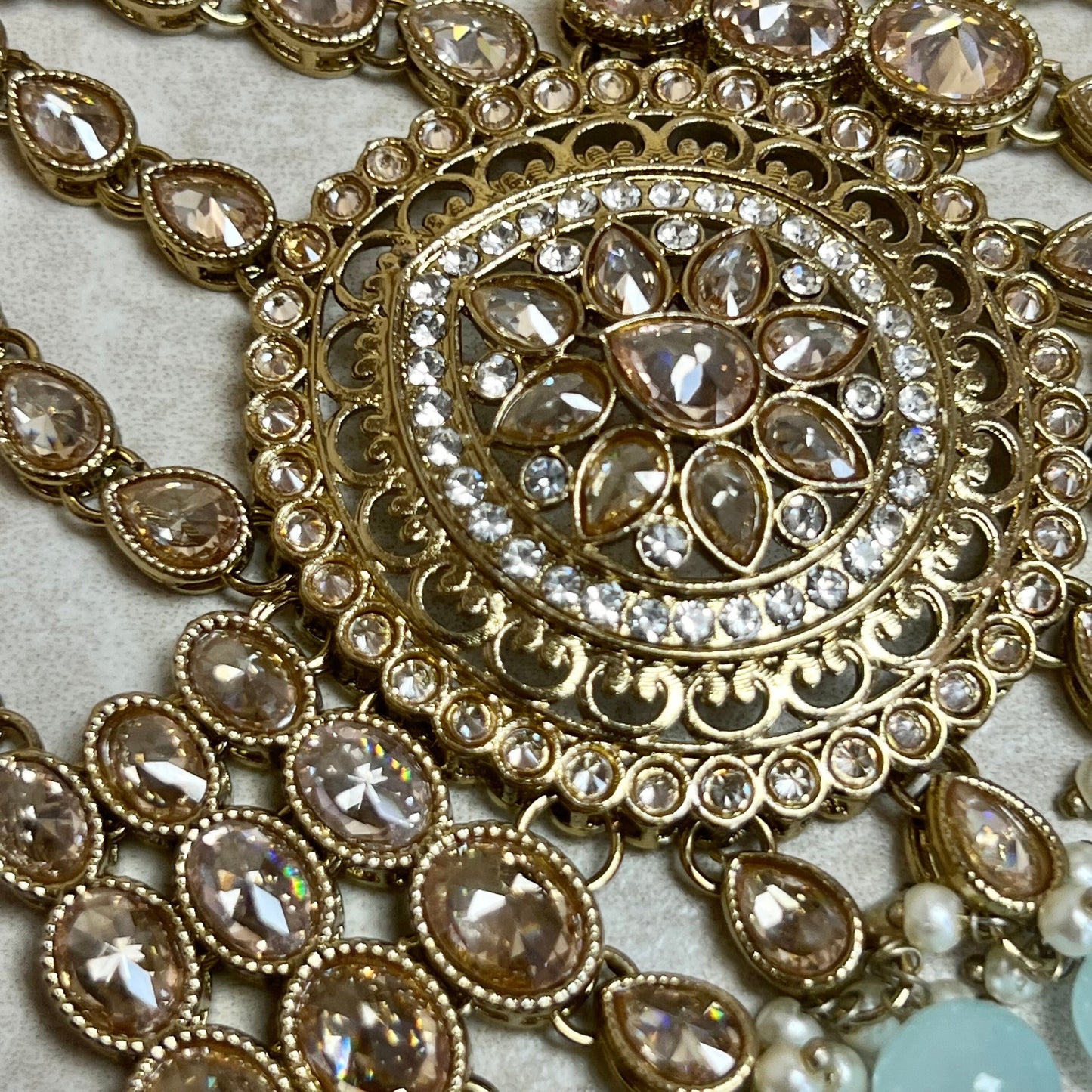 Jhumar/ Light Blue /Gold/ Champagne/ Passa/ Indian/ Pakistani Style/Headpieces/ Jhoomar