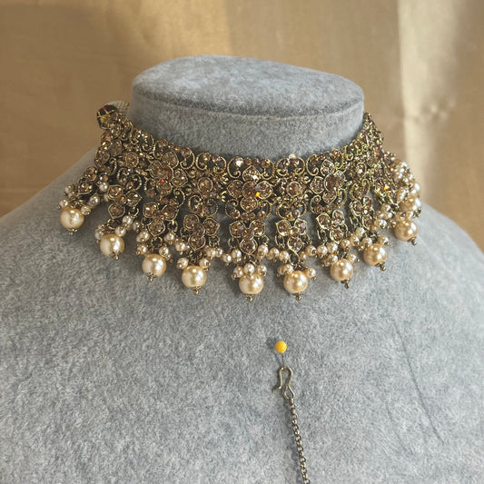 Golden Choker/ Unique Style/ Indian/ Pakistani/Fashion Jewellery/ Gift for Women