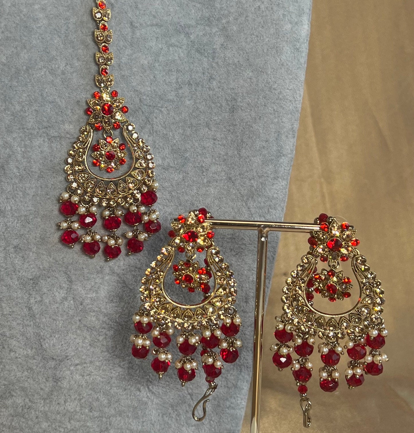 Maroon/Golden Choker Set Indian/ Pakistani/Fashion Jewellery/Gift for Women