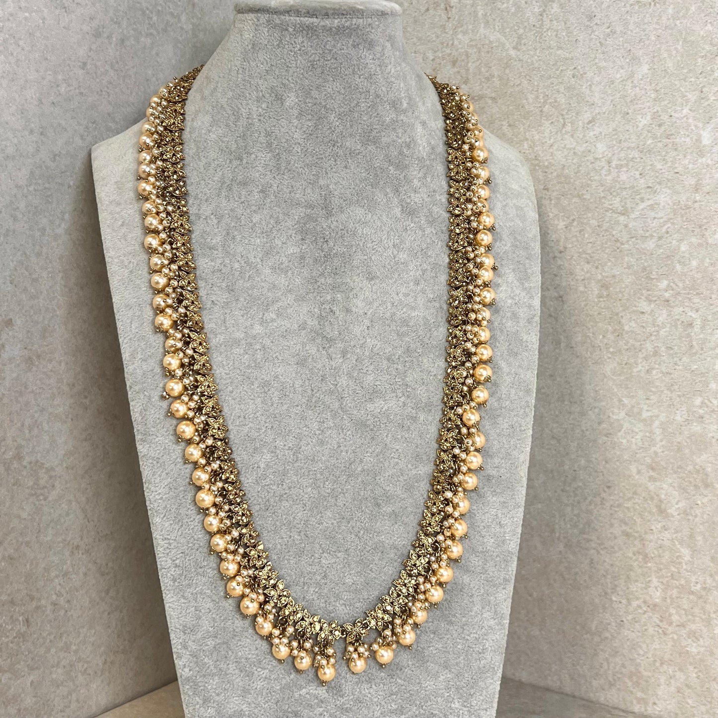 Champagne Long Mala/ Haar/ Long Necklace/ Waist chain/ Belt/ Sari Belt/ Unique Style/ Indian/ Pakistani/Fashion Jewellery/ Gift for Women