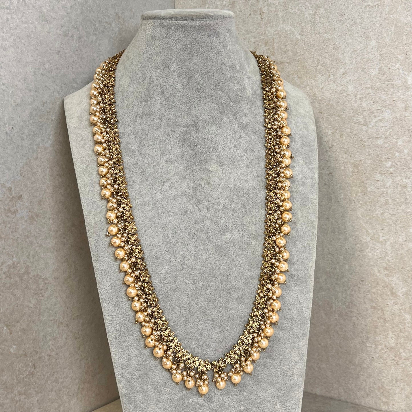 Champagne Long Mala/ Haar/ Long Necklace/ Waist chain/ Belt/ Sari Belt/ Unique Style/ Indian/ Pakistani/Fashion Jewellery/ Gift for Women