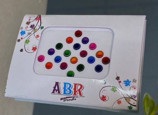 Multicolour Round Velvet Design Bindi Pack/ Bindiya/ Chanlo/ Indian Accessory/ Forehead Sticky Gem