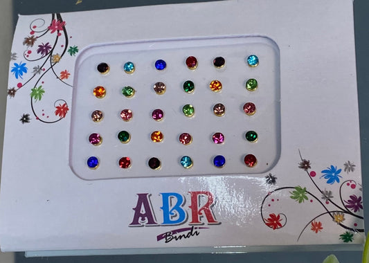Multicolour Crystal Round Bindi Pack /Bindiya/ Chanlo/ Indian Accessory/ Forehead