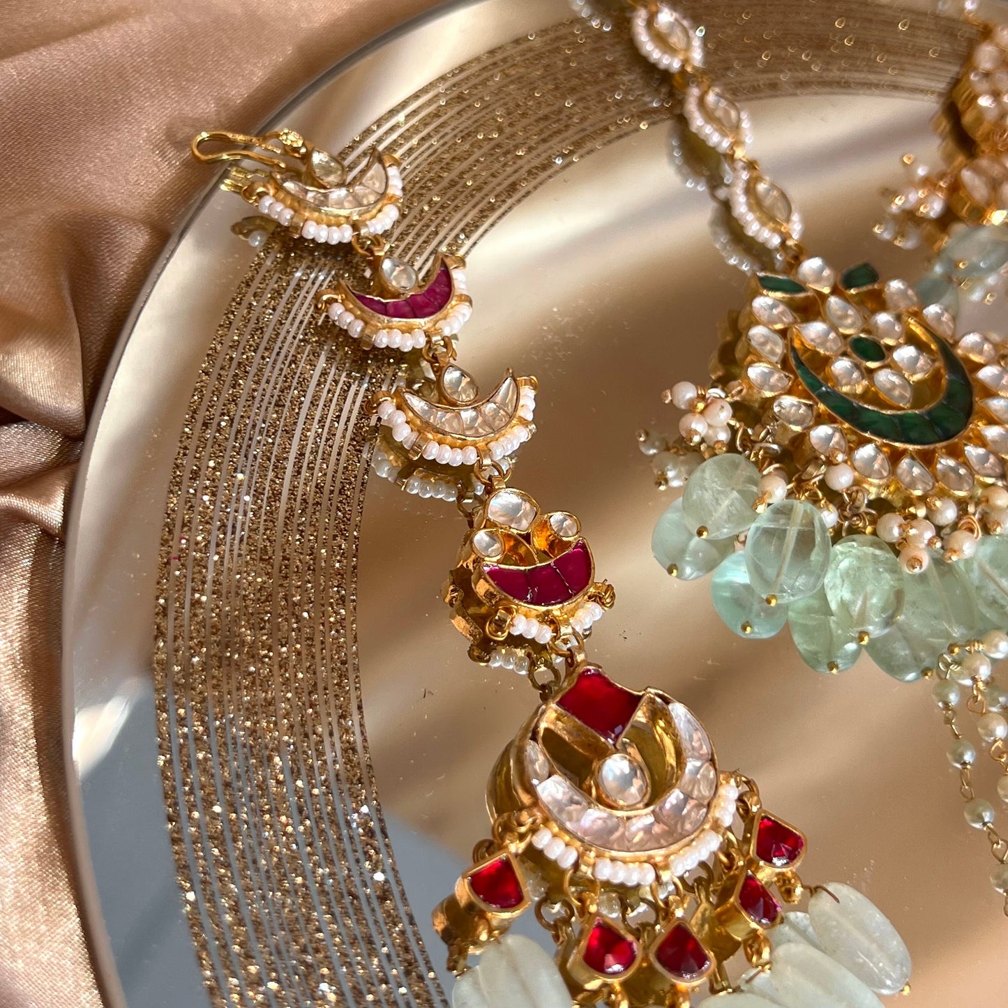 Faux Kundan Tikka- Ruby/ Tikli/ Indian/ Pakistani Fashion Jewellery/ Maang Tikkas