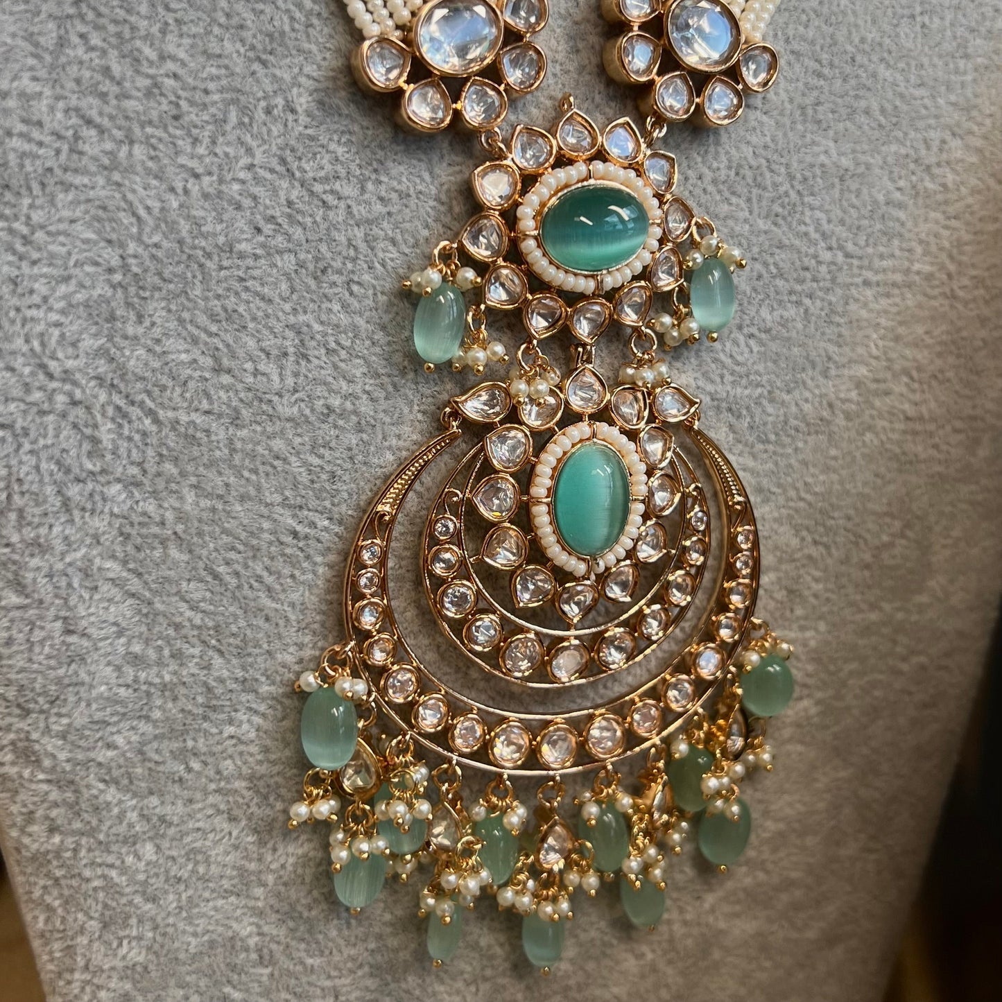 Real Kundan Gold Plated Mint Full Choker Set/ Indian/ Pakistani Style/Necklace/ Choker/ Earring/ Tikka/ Mathapatti/Mala/Jhumar