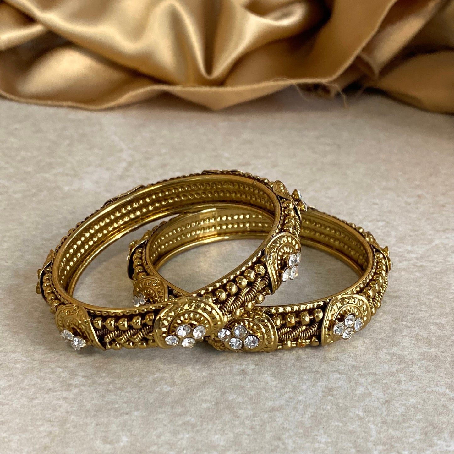2.2 Gold Single Bangle/ Statement Piece Set of 2/Indian/ Pakistani/Jewelley/ Fashion Bracelet
