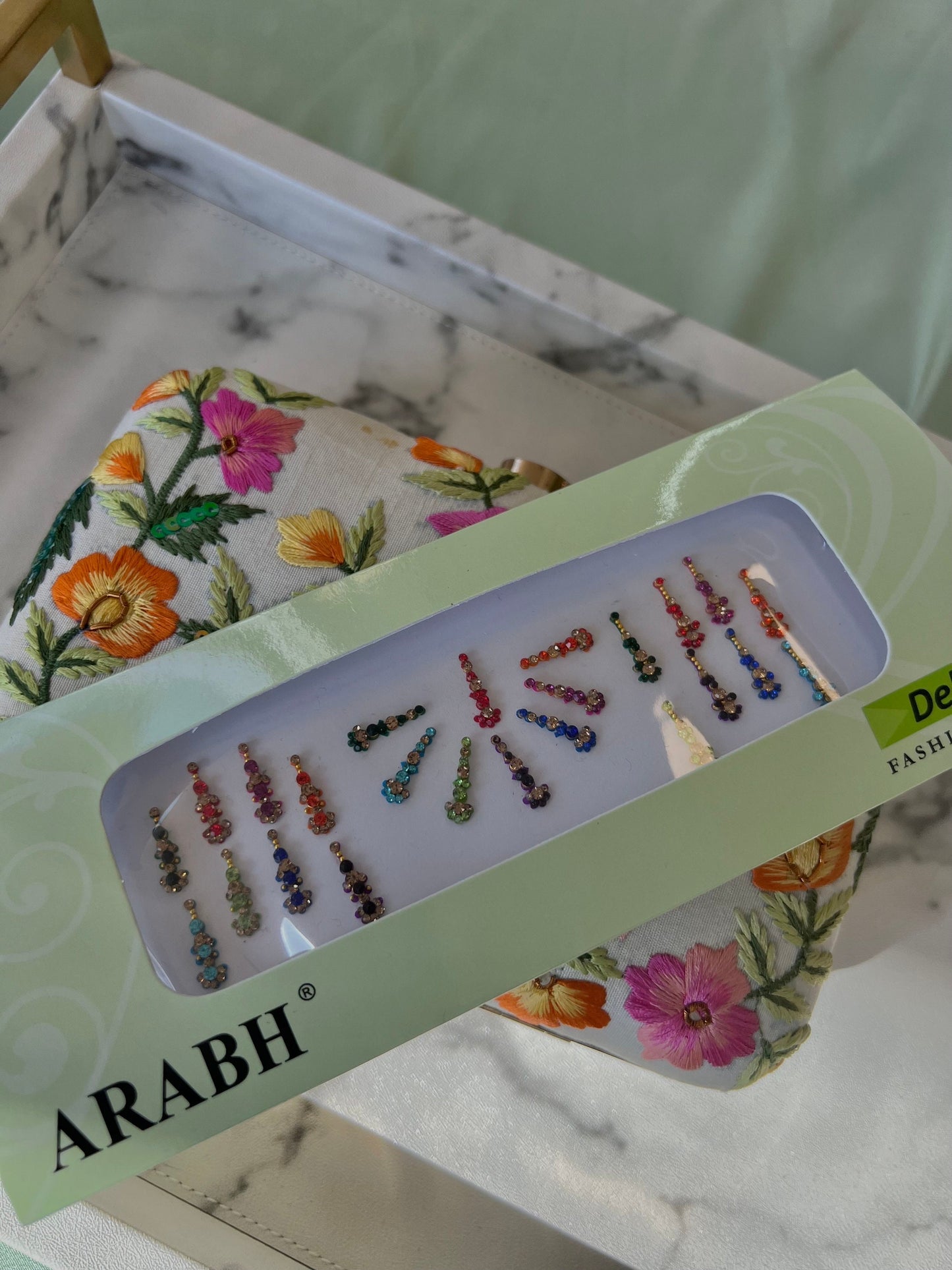 Multicolour Long Shape Bindi Pack/Bin /Bindiya/ Chanlo/ Indian Accessory/ Forehead