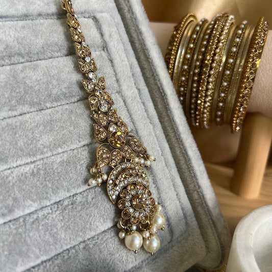 Golden Tikka/ Tikli/ Indian/ Pakistani Fashion Jewellery/ Maang Tikkas