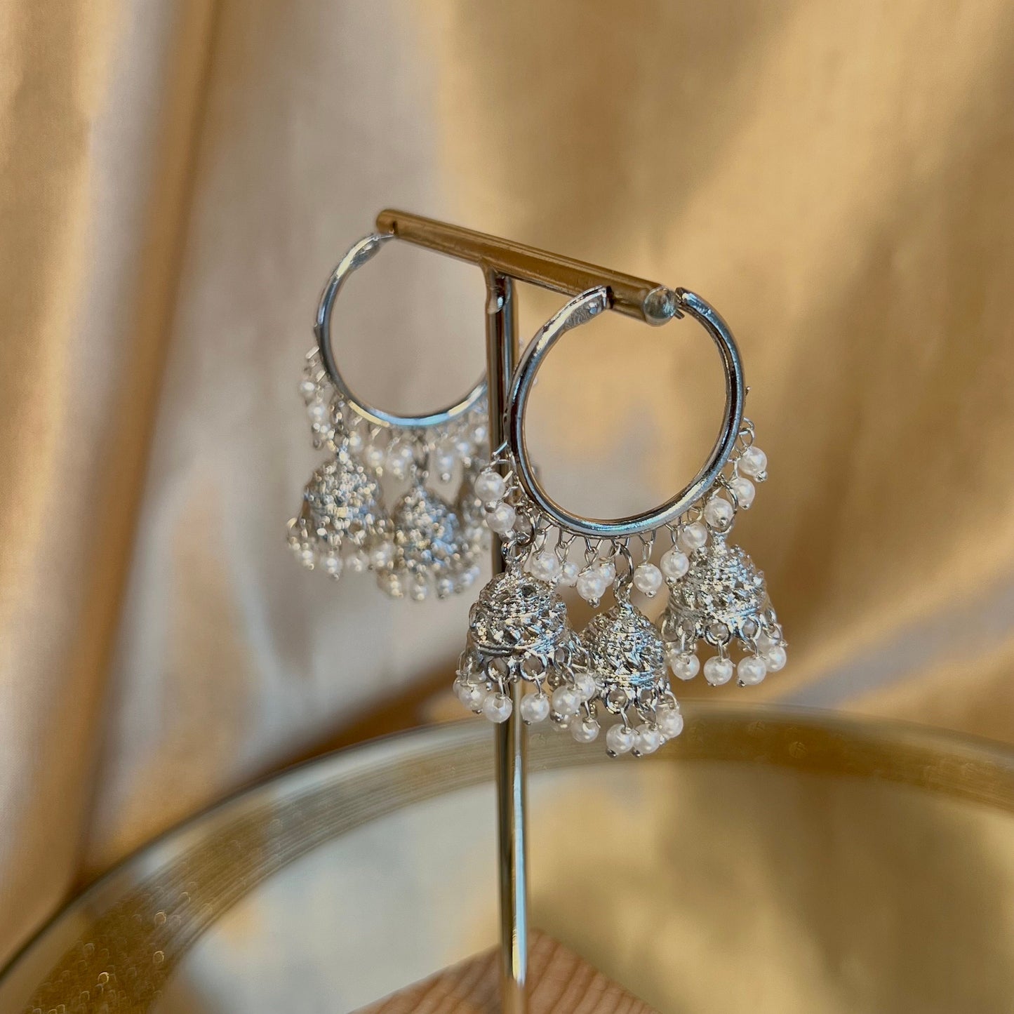 Silver Medium Jhumki - Hoops Indian Jhumka Style Earrings/Gifts for Women