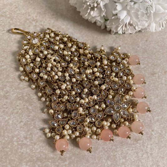 Jhumar/ Clear/Peach/Light Pink/Crystals/ Pastel/ Passa/ Indian/ Pakistani Style/Headpieces