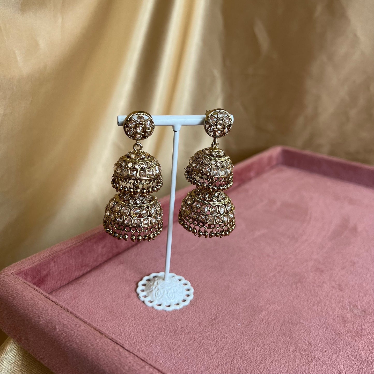 Golden Double Jhumka Earring