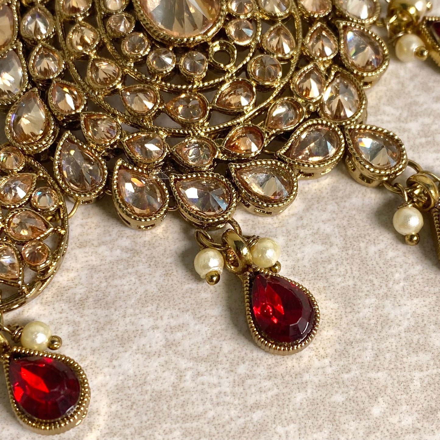 Jhumar/ Maroon/Gold and Maroon/Zircon Crystal / Jhoomar / Passa/ Indian/ Pakistani Style/Headpieces