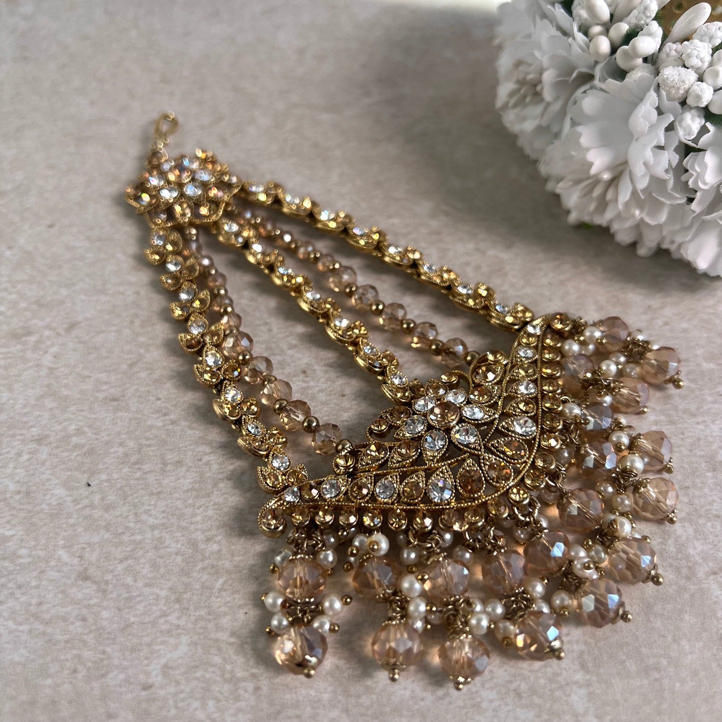 Jhumar/Champagne/Gold/Silver/Golden Rhinestone/ Jhoomar / Passa/ Indian/ Pakistani Style/Head Piece