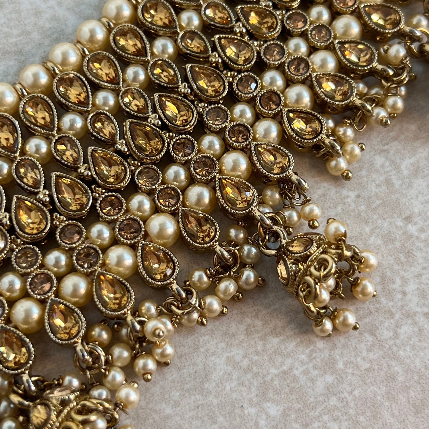 Extra Large Luxury Anklets - Golden Rhinestone Bell Detail Indian Pakistani Style Jhanjra Foot Accessor/ Bridal Heavy High Quality