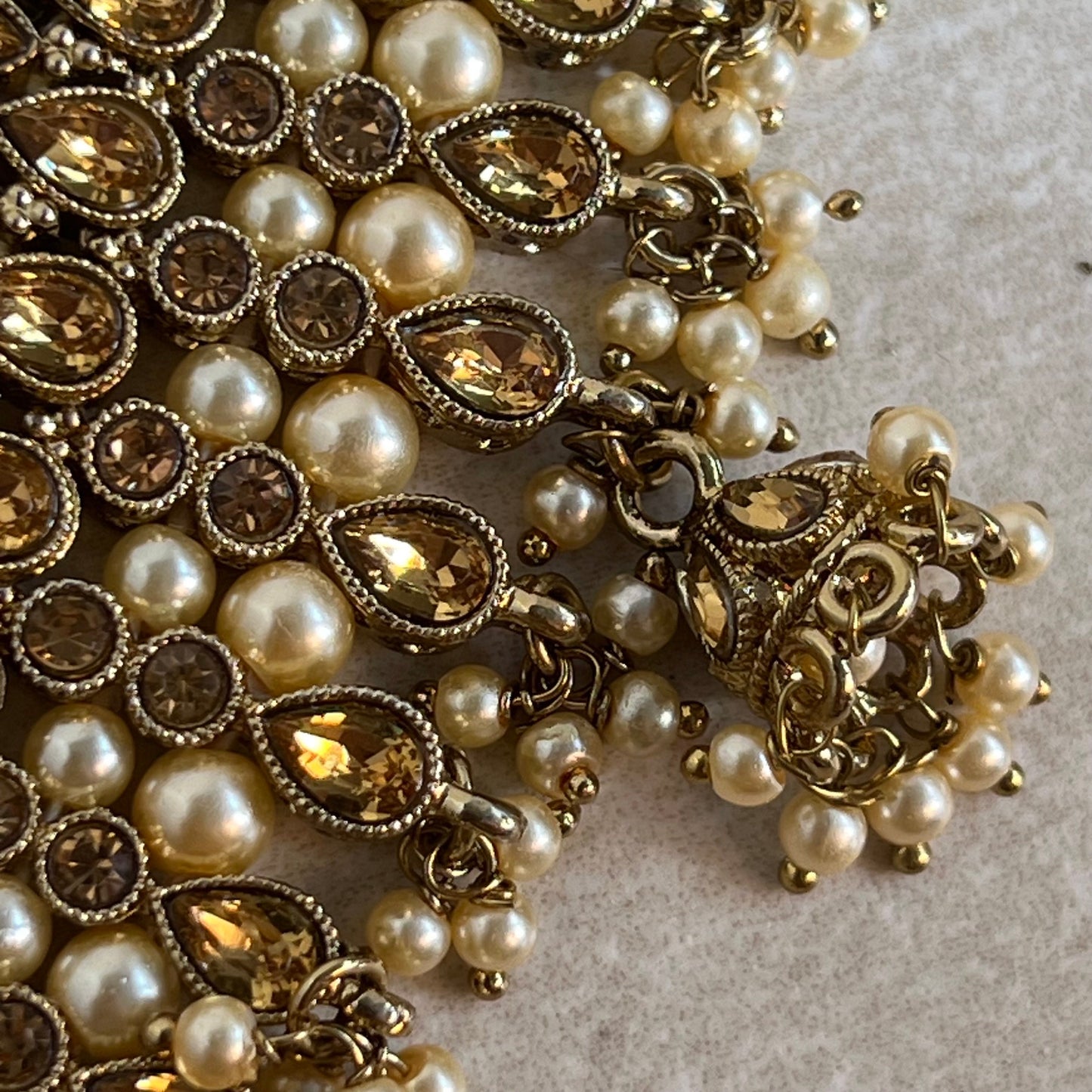 Extra Large Luxury Anklets - Golden Rhinestone Bell Detail Indian Pakistani Style Jhanjra Foot Accessor/ Bridal Heavy High Quality