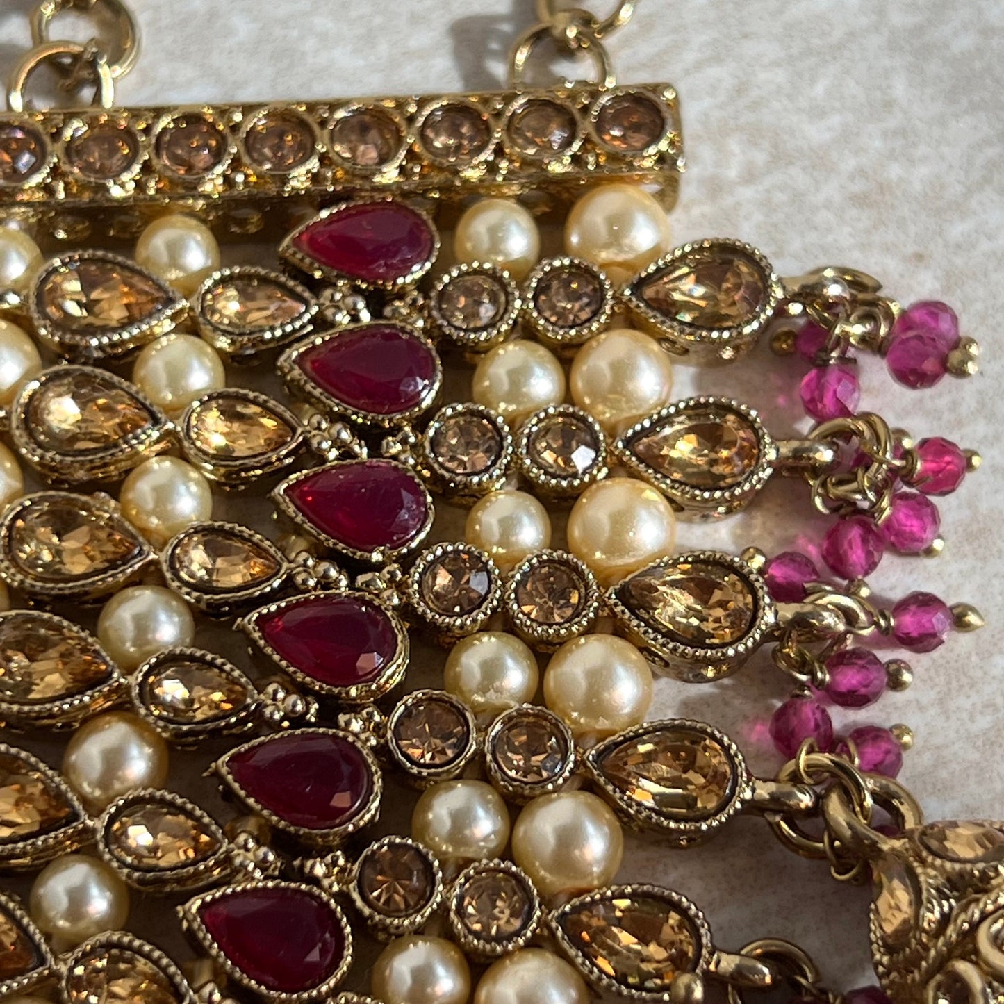 Extra Large Luxury Anklets  Purple and Golden Rhinestone Bell Detail Indian Pakistani Style Jhanjra Foot Accessor/ Bridal Heavy High Quality