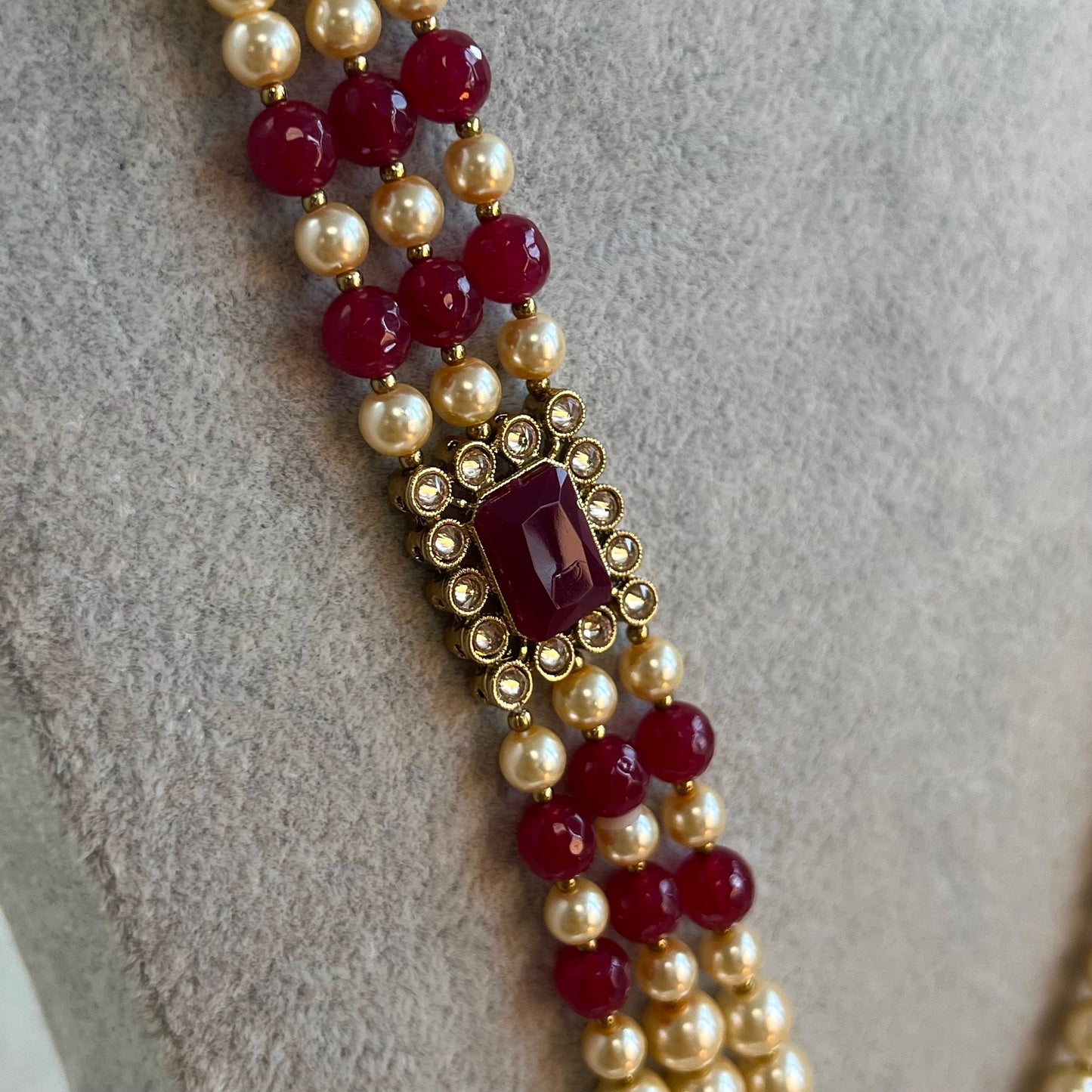 Ruby Pearl Unisex/ Mens Mala/ Womens Mala/Long Necklace/Long Mala/ Haar/ Unique Style/ Indian/ Pakistani/Fashion Jewellery/ Groom/ Bride